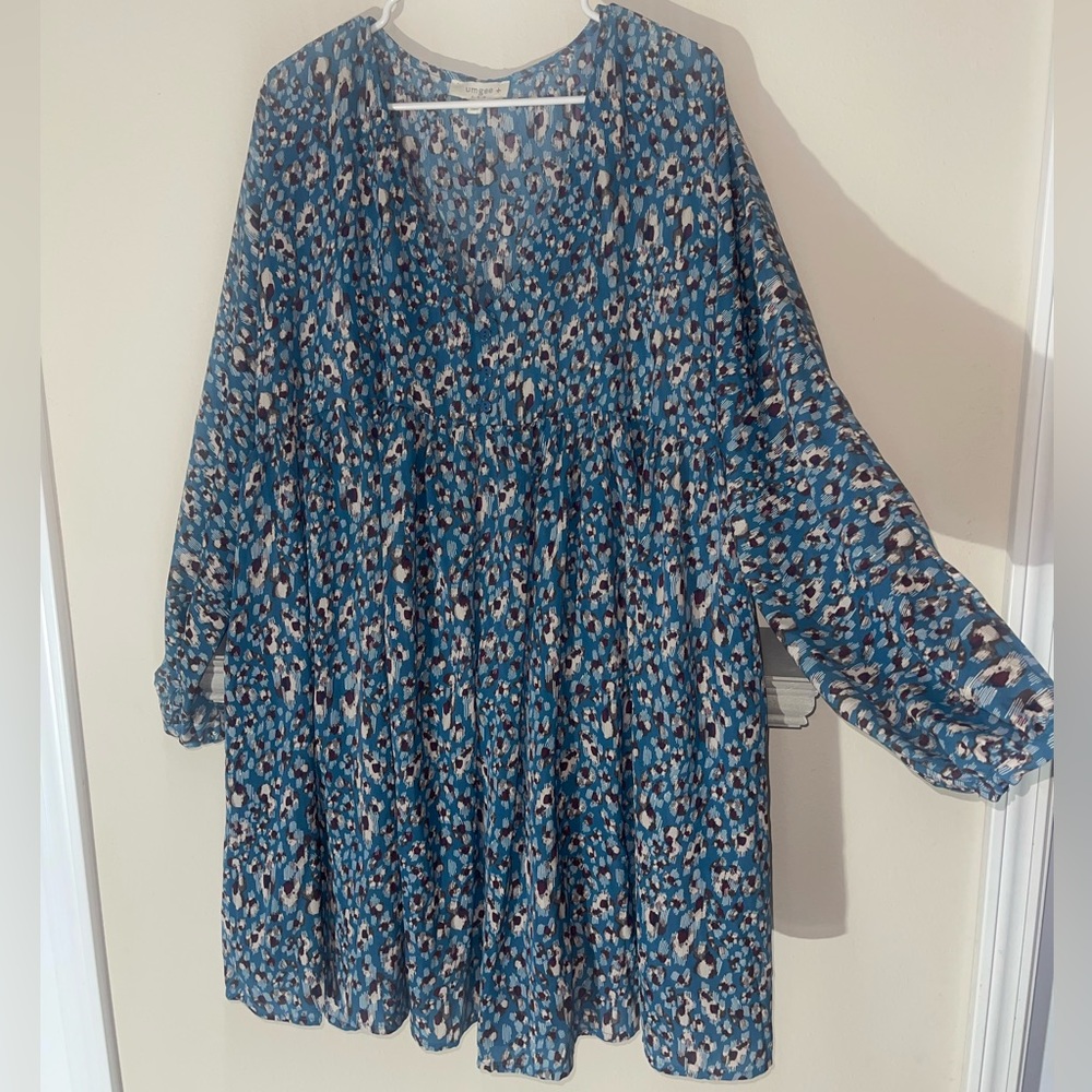Umgee Boutique Teal Dress Size 1XL Knee length with pockets